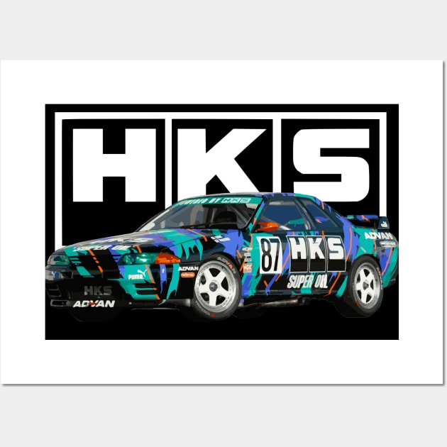 HKS power Skyline R32 GT-R Japan Mt. Fuji GTR JGTC ZERO-R Wall Art by cowtown_cowboy